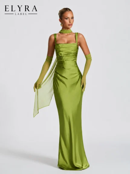 Satin Backless Maxi Dress