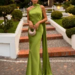 Satin Halter Maxi Dress