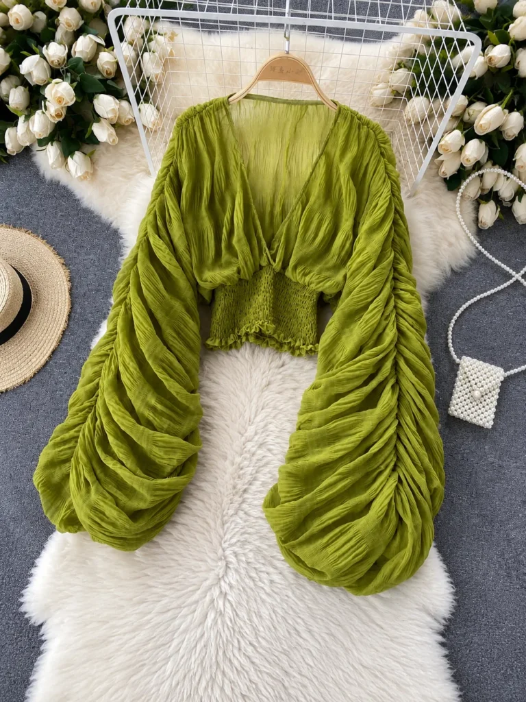 Elegant Chiffon V Neck Blouse