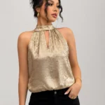 Champagne Halter Neck Blouse