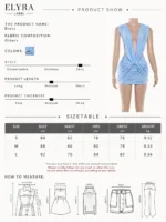 Ruched Deep V Neck Mini Dress – Elegant Bodycon Party Dress - Image 13