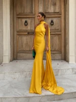 Satin Halter Maxi Dress – Elegant Backless Evening Gown - Image 15