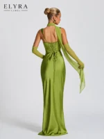 Satin Backless Maxi Dress – Elegant Sleeveless Party Gown - Image 2