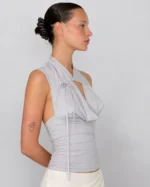 Lace Up Halter Tank Top – Chic Sleeveless Y2K Crop Top - Image 4