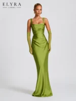 Satin Backless Maxi Dress – Elegant Sleeveless Party Gown - Image 4