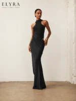 Hollow Out Maxi Dress – Elegant Sleeveless Evening Gown - Image 4