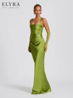 Satin Backless Maxi Dress – Elegant Sleeveless Party Gown - Image 5
