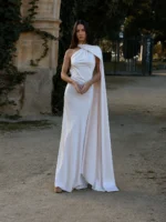 Satin Halter Maxi Dress – Elegant Backless Evening Gown - Image 10