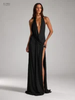 Butter Yellow Halter Maxi Dress | Elegant Evening Gown - Image 10