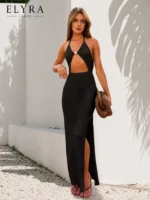 Halter Cut Out Maxi Dress – Elegant Beach Party Gown - Image 10