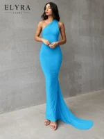 One Shoulder Backless Maxi Dress | Elegant Party Style - Image 12