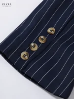 Navy Pinstripe Blazer Set | Elegant Women's Business Suit - Image 13