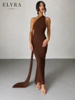One Shoulder Backless Maxi Dress | Elegant Party Style - Image 18