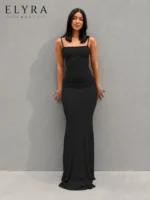 Sleeveless Bodycon Maxi Dress – Elegant Slim Fit Gown - Image 3