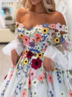 Floral Off Shoulder Prom Gown | Elegant Princess Dress - Image 2