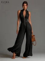 White Pleated Jumpsuit | Elegant Wide Leg Women's Jumpsuit - Image 5
