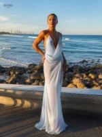 Sky Blue Sheer Slip Maxi Dress | Elegant Beach Gown - Image 4