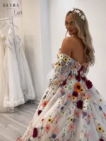 Floral Off Shoulder Prom Gown | Elegant Princess Dress - Image 3