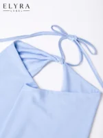 Sky Blue Halter Backless Maxi Dress | Elegant Summer Style - Image 6