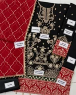 Unstitched 3 Piece Chiffon Rang-E-Mehfil – Elegant Suit - Image 4