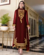 Green Embroidered Chiffon 3 Piece Suit – 7 Elegant Details - Image 6