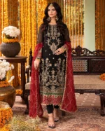 Unstitched 3 Piece Chiffon Rang-E-Mehfil 004 with Heavy Adda Work