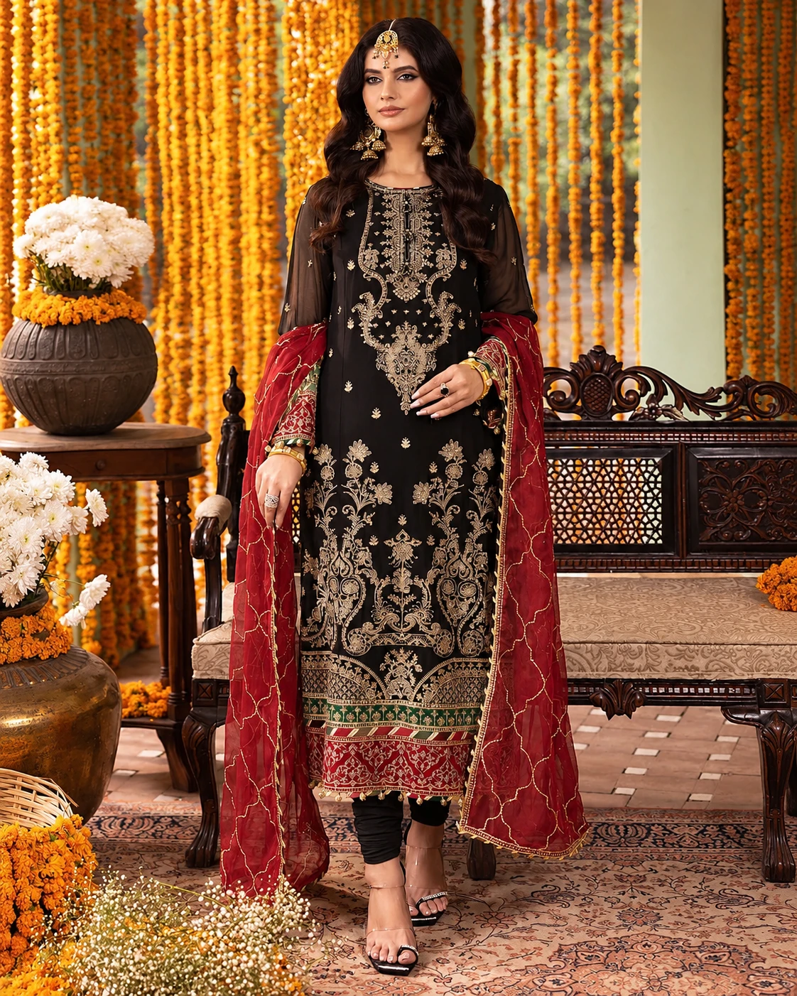 Unstitched 3 Piece Chiffon Rang-E-Mehfil – Elegant Suit