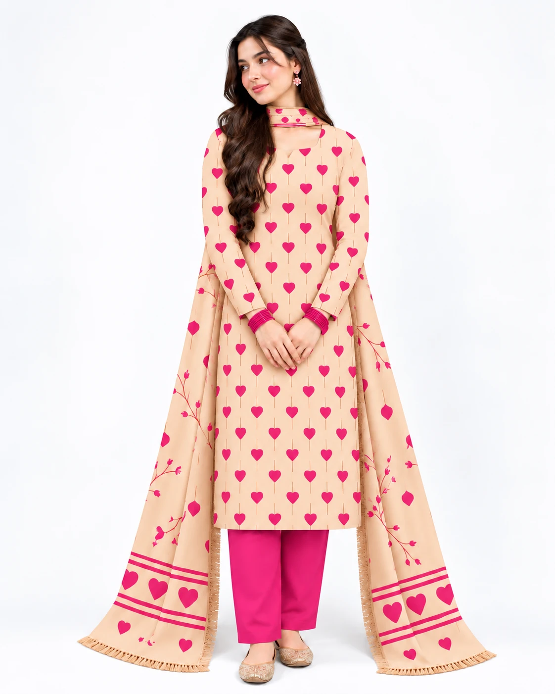Dhanak Printed 3 Piece Suit – 6 Stunning Colours