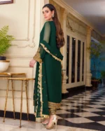 Green Embroidered Chiffon 3 Piece Suit – 7 Elegant Details - Image 2