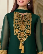Green Embroidered Chiffon 3 Piece Suit – 7 Elegant Details - Image 4