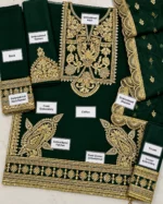 Green Embroidered Chiffon 3 Piece Suit – 7 Elegant Details - Image 5