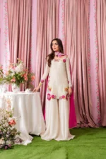 Shanzay Anoshy Multi Floral Embroidered Silk Suit – 5 Stunning Details - Image 2