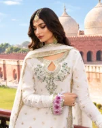 Azure Ivory Embroidered Chiffon 3 Piece Suit: 5 Stunning Details - Image 4