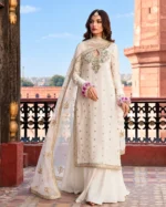 Azure Ivory Embroidered Chiffon 3 Piece Suit: 5 Stunning Details - Image 6