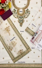 Azure Ivory Embroidered Chiffon 3 Piece Suit: 5 Stunning Details - Image 8