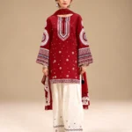 Jazmin Dhanak Embroidered 3 Piece Suit in five colours with embroidered shirt and trouser and printed wool shawl