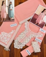 Baroque Embroidered Chiffon Suit – 5 Elegant Style - Image 4