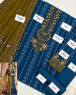 Teal Chiffon Embroidered Suit – 5 Stunning Style Details - Image 3